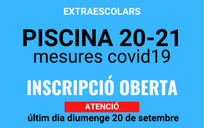 Extraescolar Piscina, mesures COVID-19